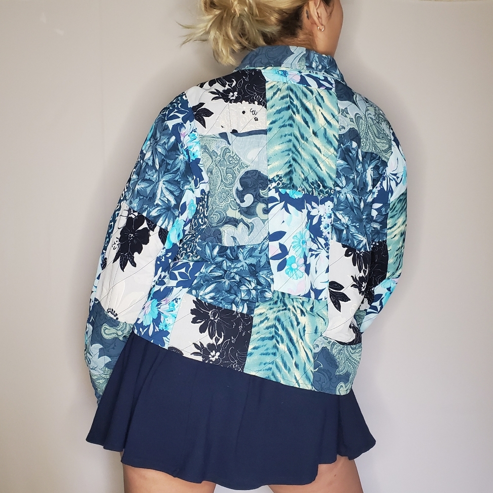 Casual Studio Blue Floral Patchwork Jacket - image 8